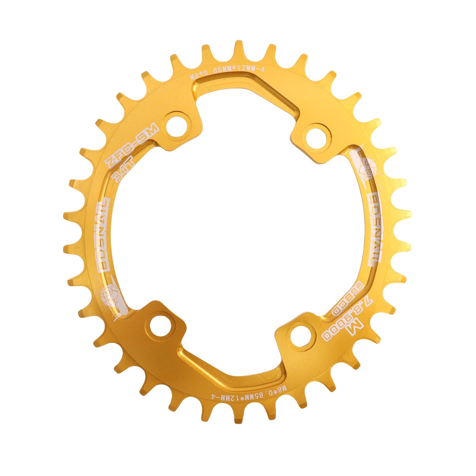 DJC Bike Chainring Asymmetrical 96BCD Round/Oval for XT SLX M6000 / M7000 / M8000 / M9000 MTB 7/8/9/10/11/12 Speed Narrow Wide 30T/32T/34T/36T/38T Tooth (7# Oval Golden, 32T)