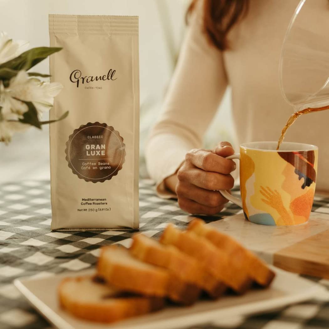 Granell Cafes ·1940 - Pack Degustación Café en Grano | Colombia, Brasil, Selección, Gran Luxe & Natural | Blend Arábica y Robusta de Tueste Natural | 5 Paquetes x 250 Gramos
