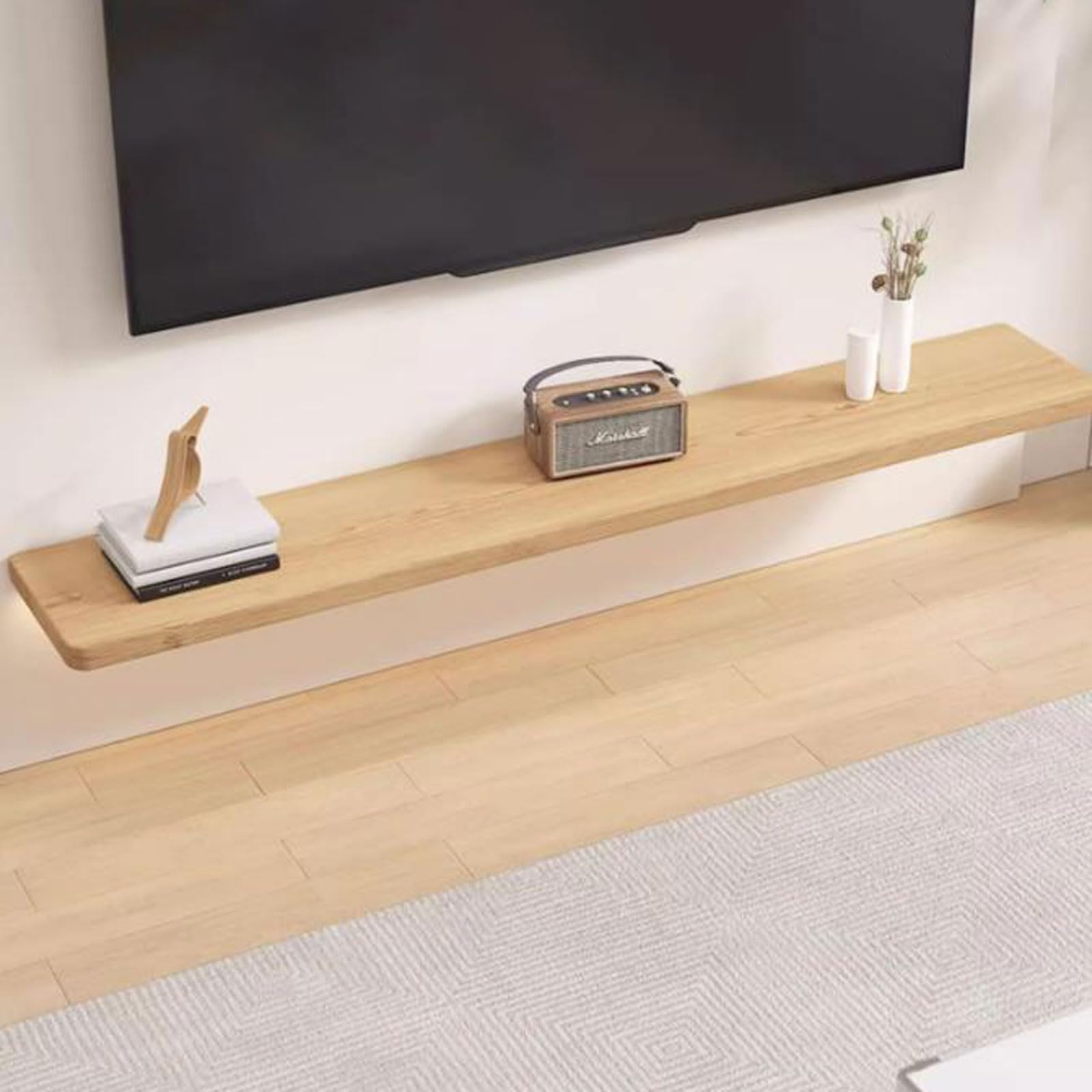 ErnZi Mensola TV a parete Mensola galleggiante Mensola a muro Supporti TV Console TV multimediale Mensola TV Scaffale decorativo Scaffale per libri Scaffale per giochi Espositori Scaffale per merci