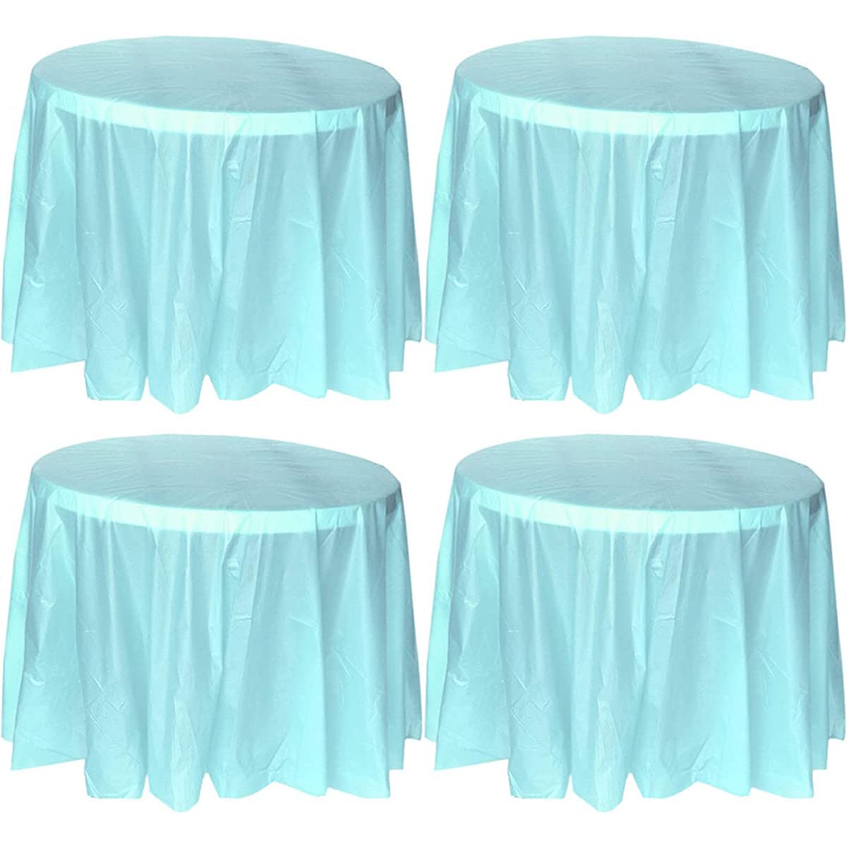 TOKYMOON 4 Pack of Round Disposable 84 Inch Tablecloths Party Wedding Picnic Banquet Table Clothes Table Cover for Round Tables