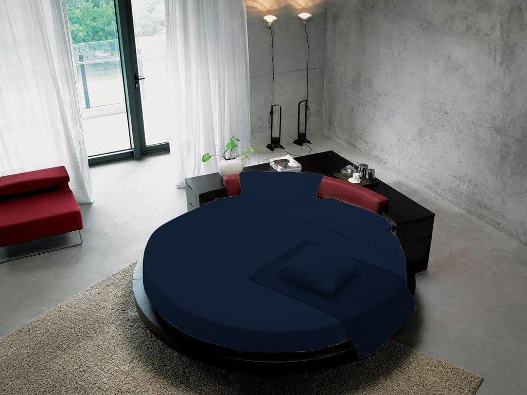 4 Piece Round Bed Sheet Set - 1 Flat Sheet 1 Round Bed Fitted Sheet 100 Egyptian Cotton