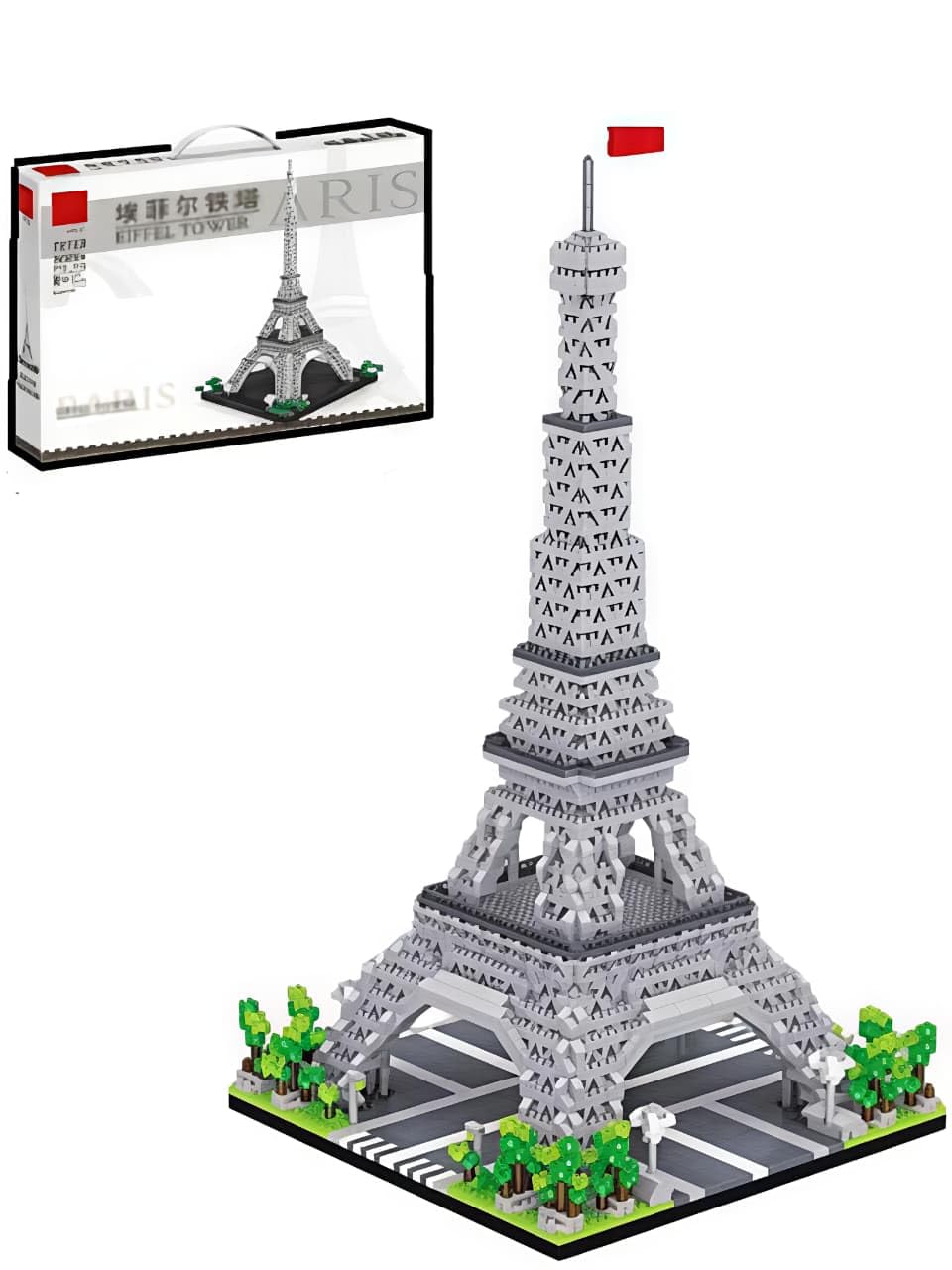 DIVIINE Eiffel Tower Building Blocks Set, 739 Pieces, Plastic, Grey White, Educational STEM Toy, 18-40 Years