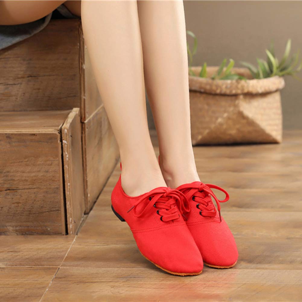 MNSSRN-MM Calzado Transpirable Suave Danza, Zapatos de Ballet de Suela Suave Agradable a la Piel, cómodo y Duradero, Profesores Zapatos, Zapatos de Jazz,Rosado,36