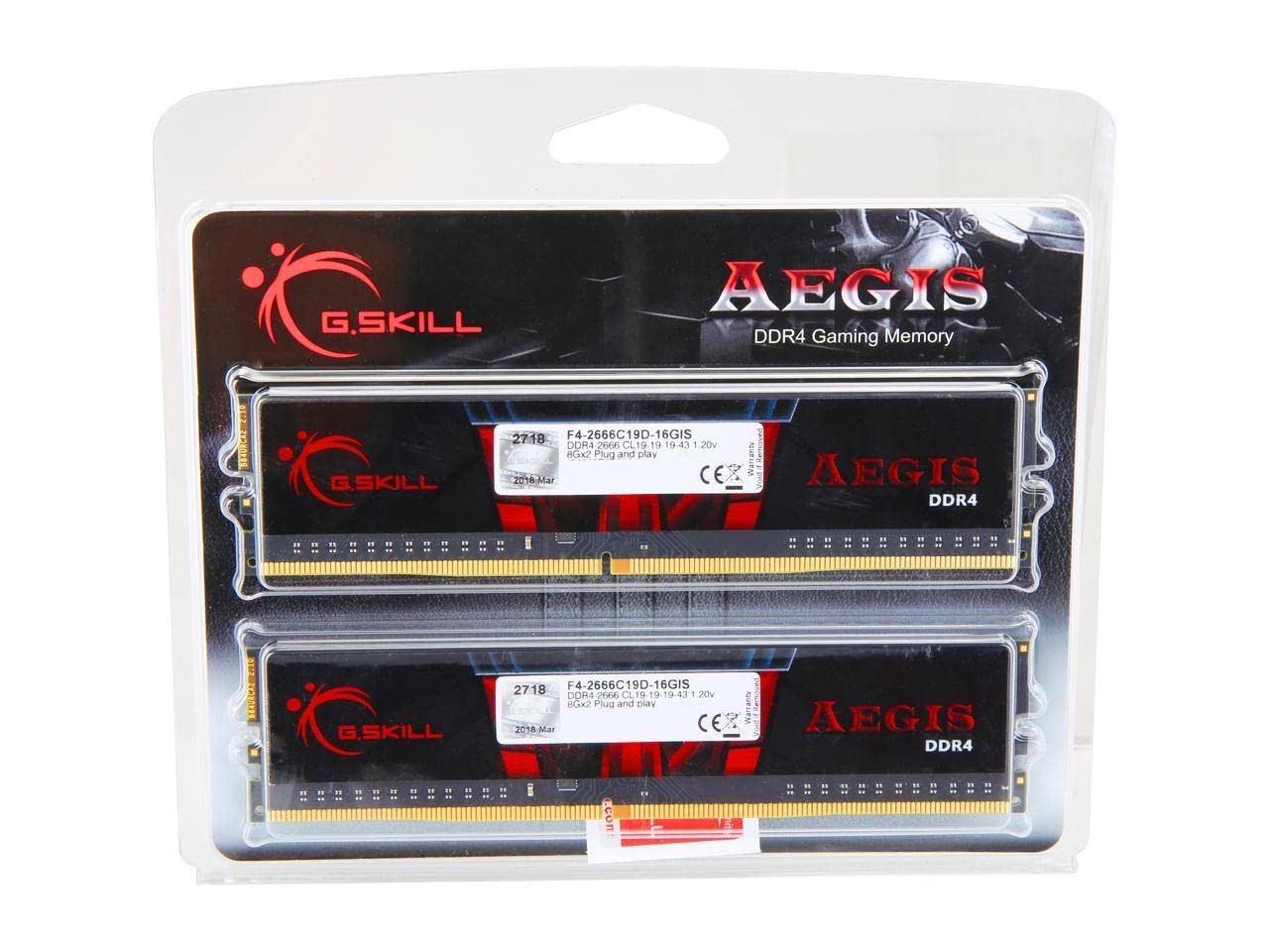 【動作確認済・美品】G.SKILL DDR4-2666 16GB(8GBｘ2)① Amazon.co.jp: G.SKILL 16GB (2 x 8GB) Aegis DDR4 PC4-21300 2666MHz