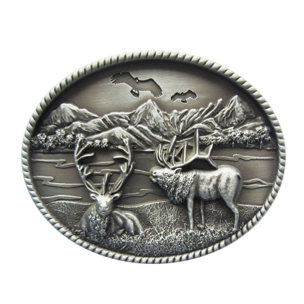 JEAN'S FRIENDVintage Style Deer Wild Life Western Oval Belt Buckle also US Stock