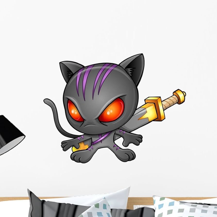 Amazon.com: Wallmonkeys WM280596 Cute Kitten Warrior Ninja