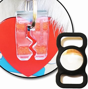 Dog Tag Silencer with Tracker Tag Holder Tracker Tag Holder for One Inch Wide Collar