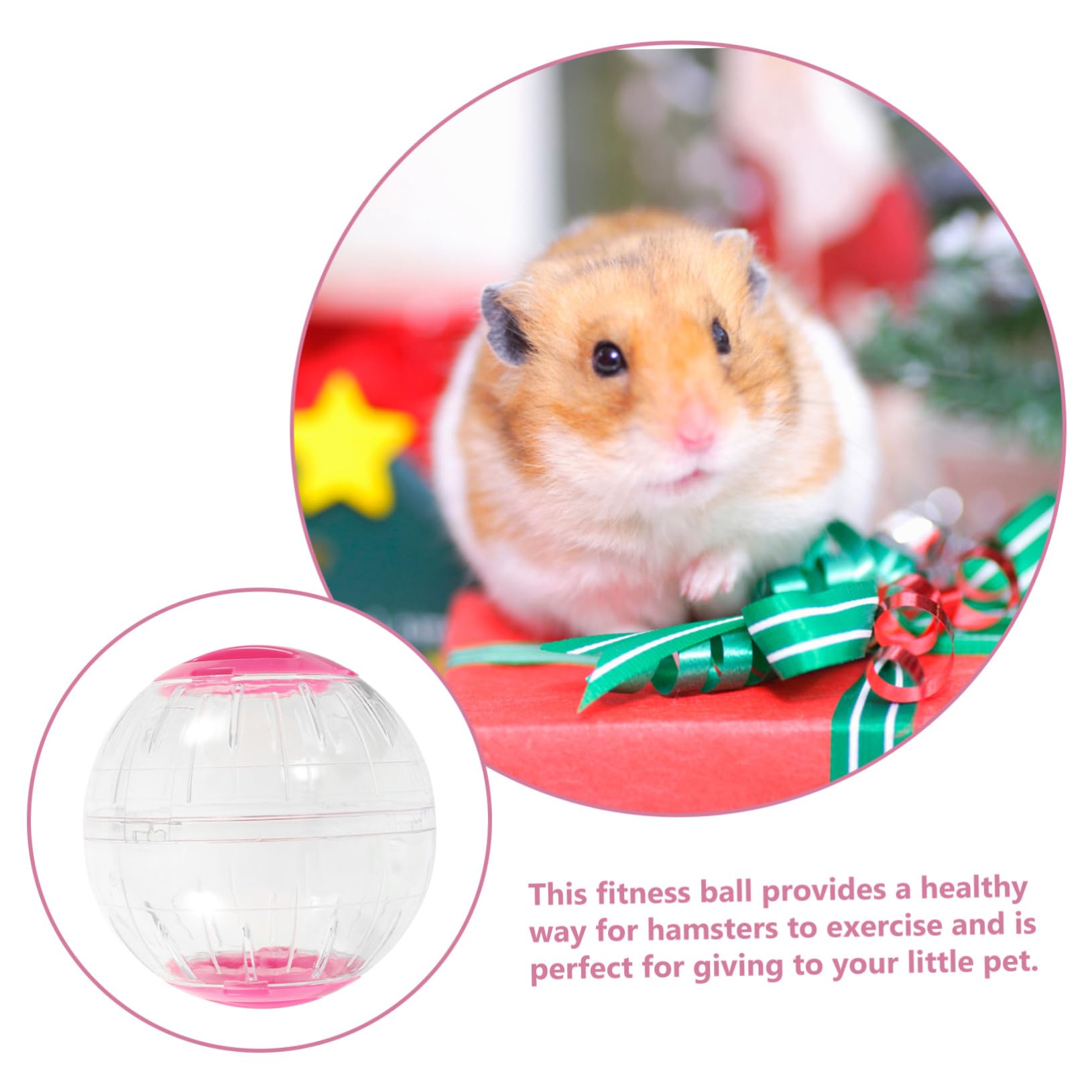 FRCOLOR 4 Pièces Boule Exercice Transparente Silencieuse pour Petits Animaux Roue de Course pour Hamster Souris Gerbille et Petit Mammifère avec Système Anti-évasion Légère et Portable