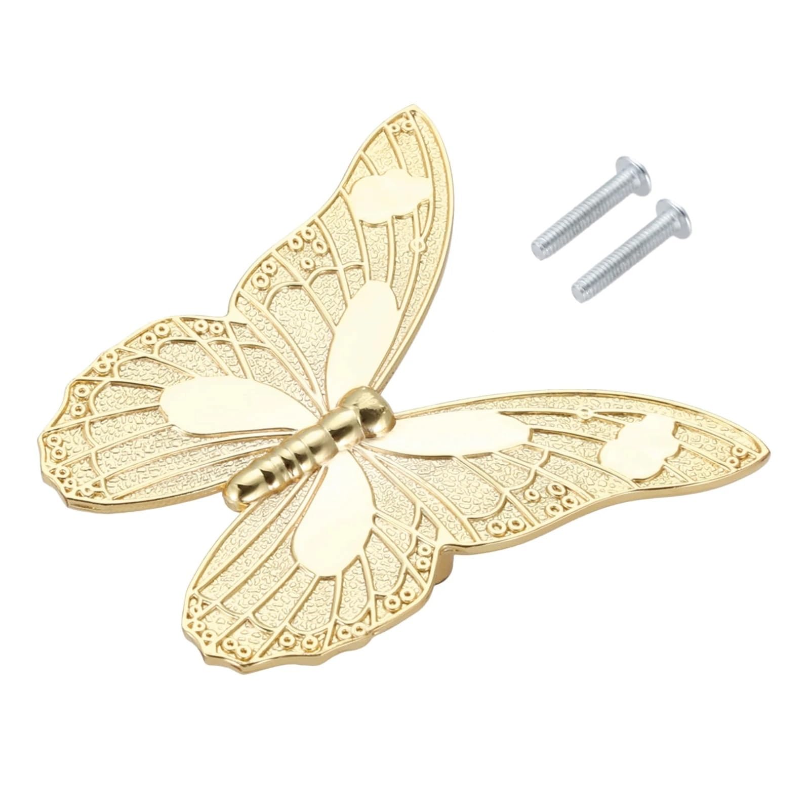 Poignée Papillon dorée 8,3 cm : remplacez vos boutons de tiroir ternes par un style vintage