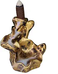 Incensário Cascata e Vareta 2 em 1 Porta incenso Flor de Lótus Mini fumaça invertida feng shui