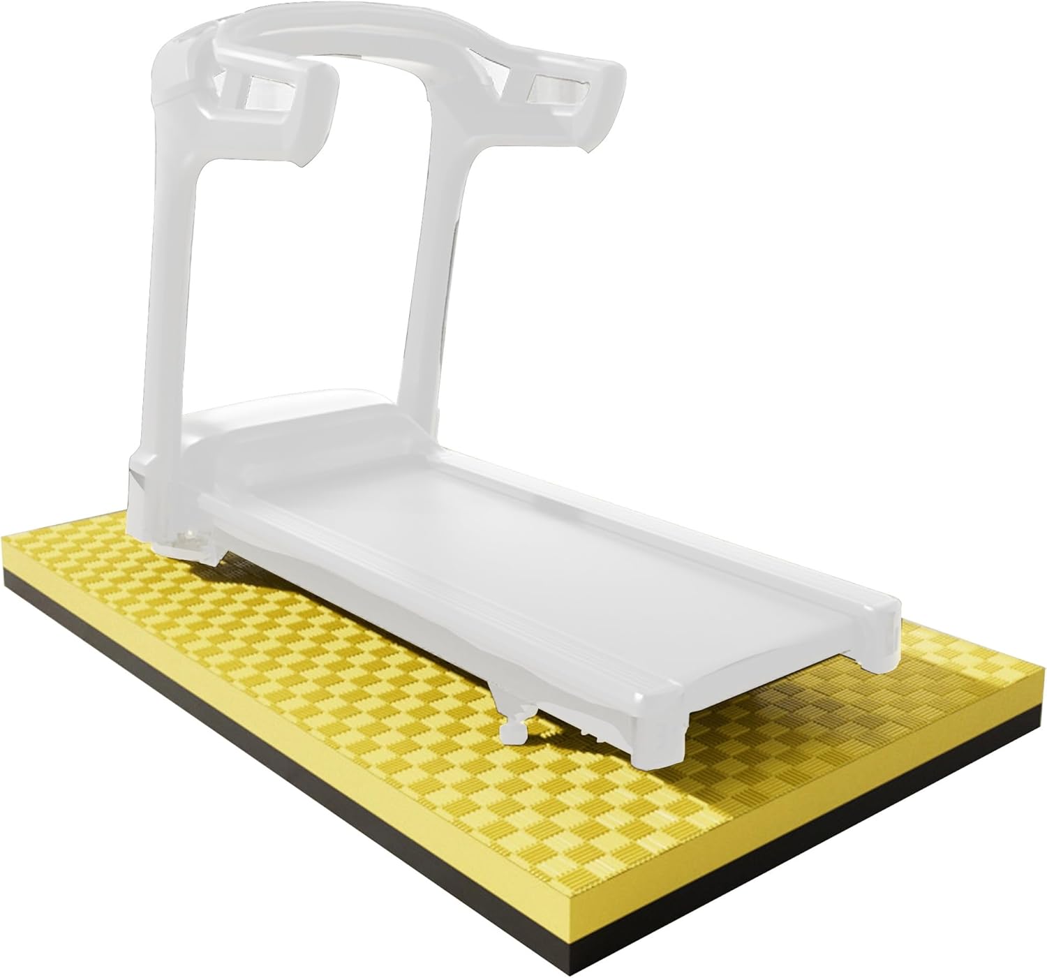 Treadmill Mat, Sound Absorbing Mat for Exercise Equipment, Double-Sided Non-Slip Floor Mat, Shock Resistan, Puzzle Exercise Mat with EVA Foam Interlocking Tiles, for Treadmill(Black+Yellow,200x