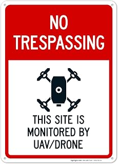 This Site is Monitored by UAV/Drone Sign, 10x14 Inches, Rust Free .040 Aluminum, Fade Resistant, Made in USA