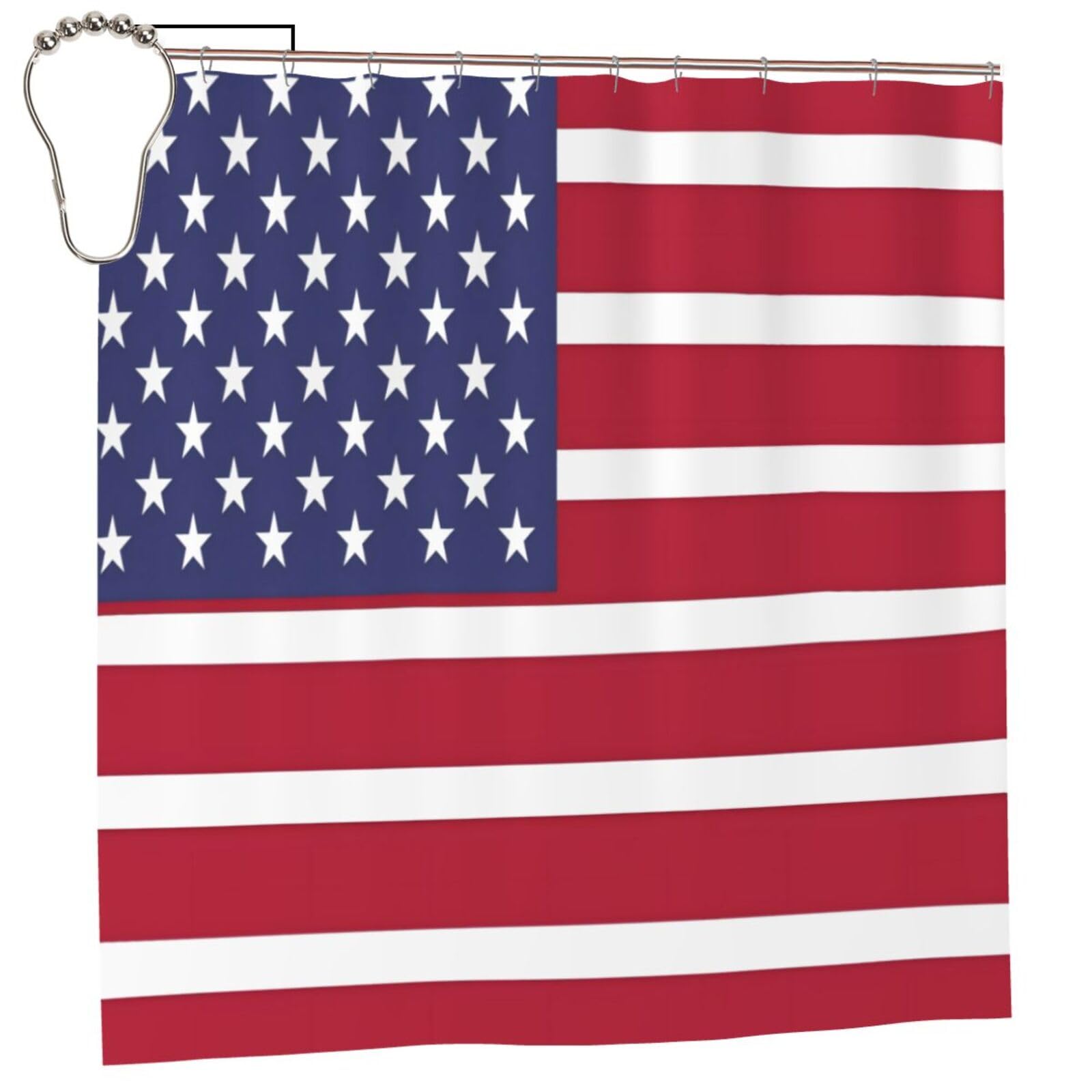 Klgrtjhk Iron American Flag Shower Curtain 72X72in Bathroom Curtain﻿