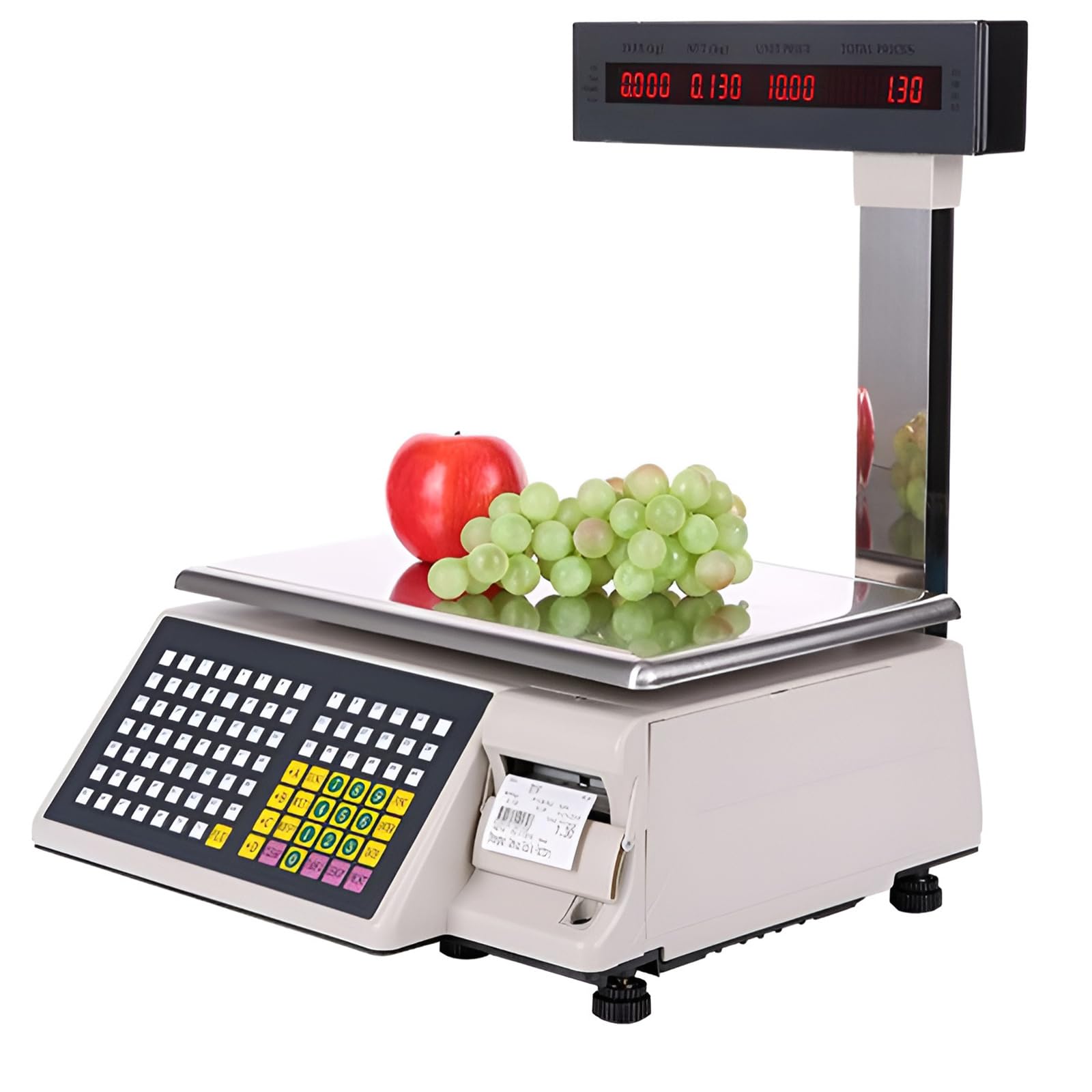 YXZYFPP Digital Price Computing Scale with Dual-Sided Display, 15kg/30kg Label Printing Weighing Scale for Retail & Supermarket, Accurate & Efficient Checkout Solution (30KG)