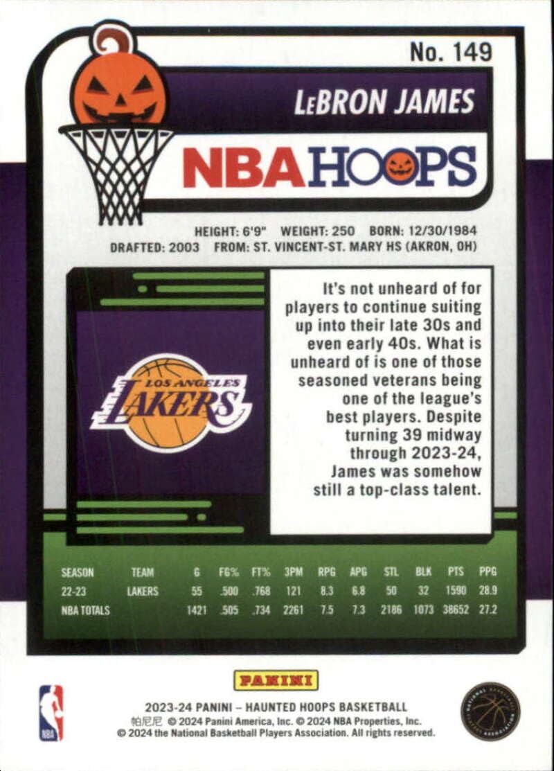 Amazon.com: 2023-24 Hoops Haunted Halloween Basketball #149 LeBron