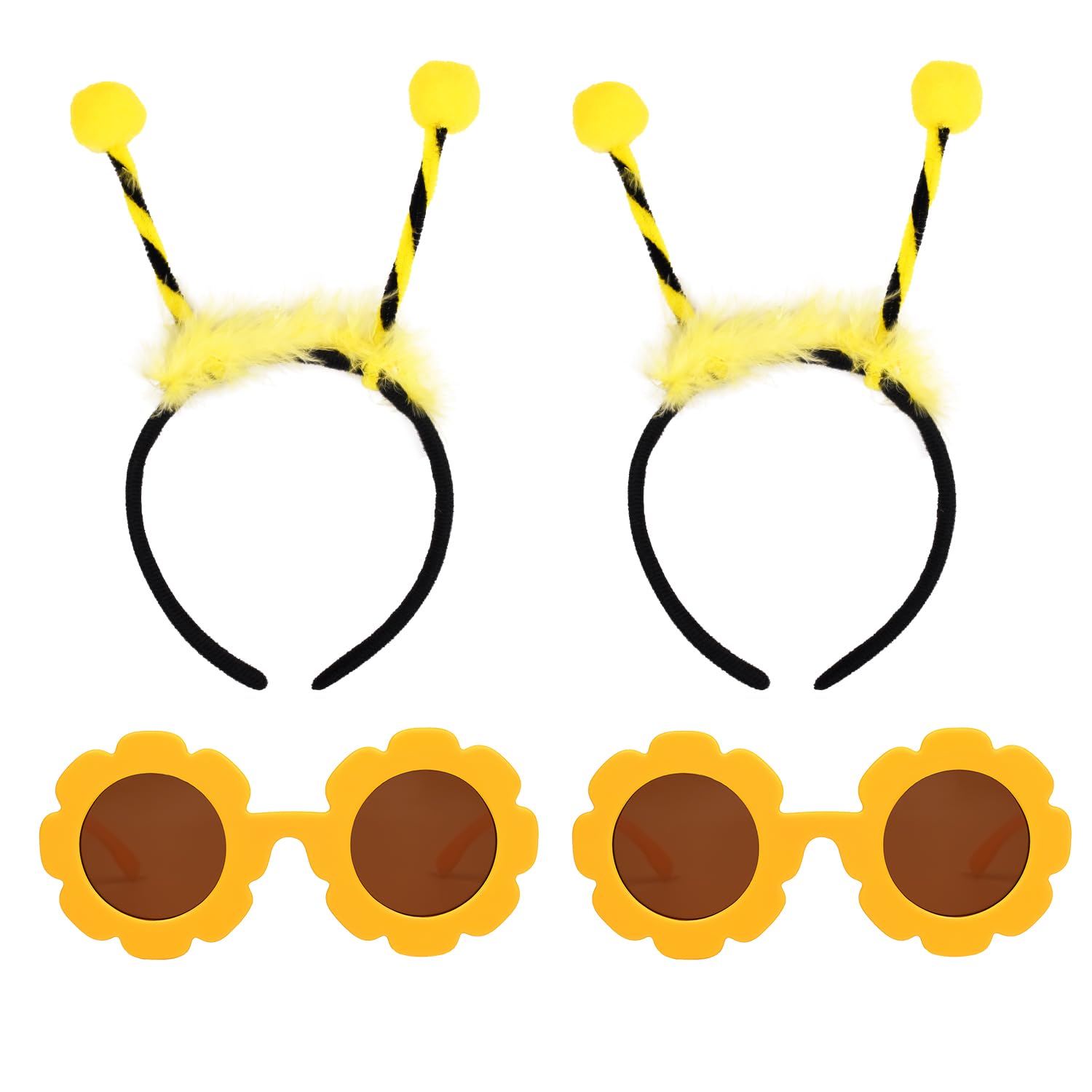 MEISH 4 Pieces Bee Costume Accessories 2 Pieces Bee Headband 2 Pieces Glasses Cosplay Clothing Accessories for Party Gifts