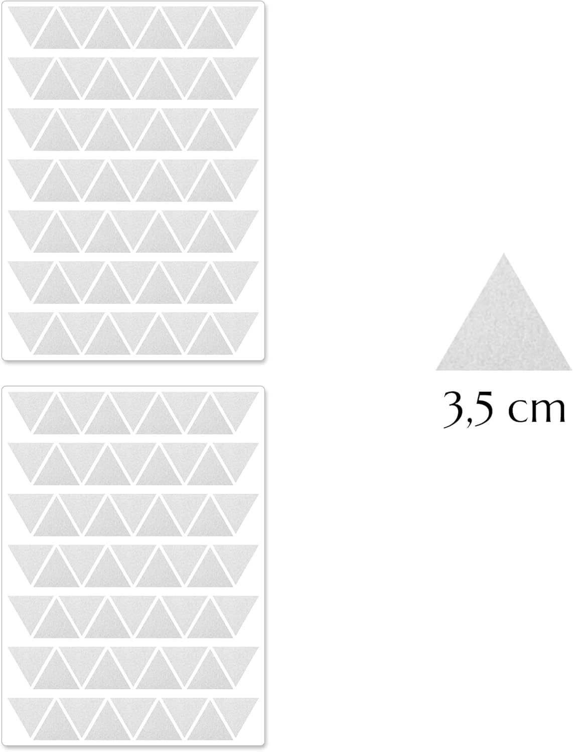 PREMYO Set of 144 Triangle Wall Stickers Kids - Nursery Decor Easy to Apply - Decals for Bedrooms for Girls Boys Silver - Image 3