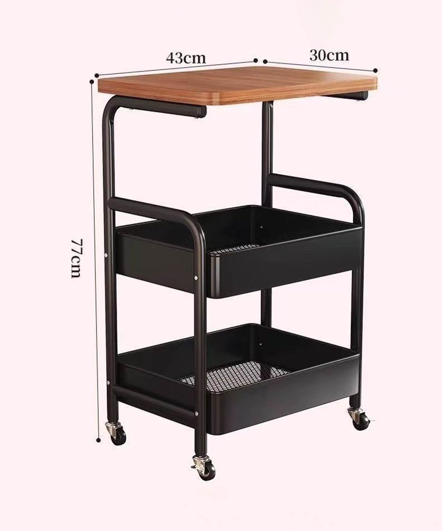 Amazon.co.jp: 2段ワゴンテーブル サイドテーブル 二層移動式収納