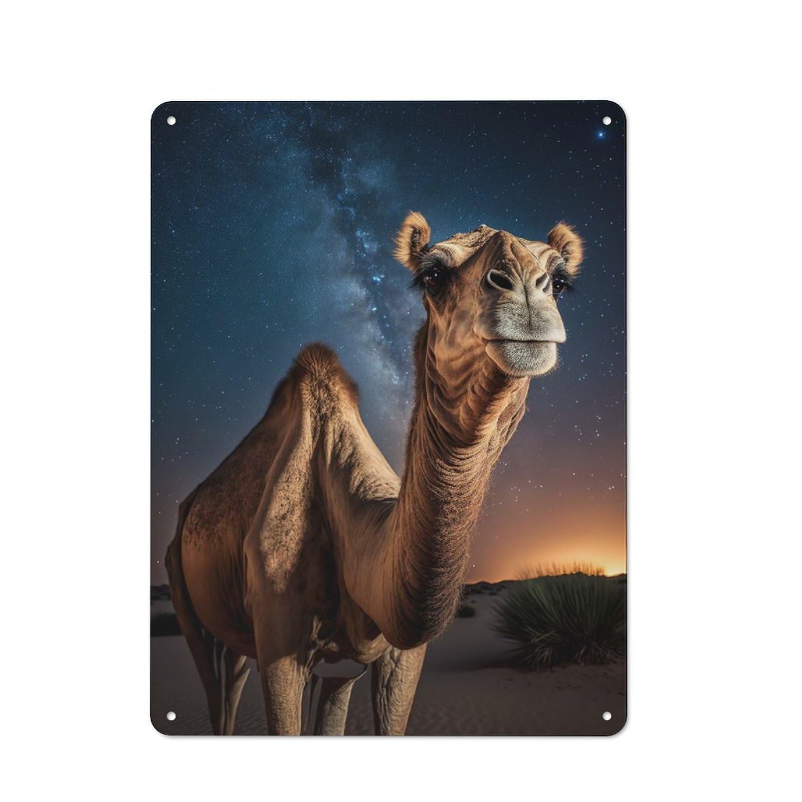 Junmoney Spirit Animal Camel Shop Front Style Metal Wall Decor 40X30cm, Vintage Metal Sign For Tea Room, Shop Wall Or Breakfast Area