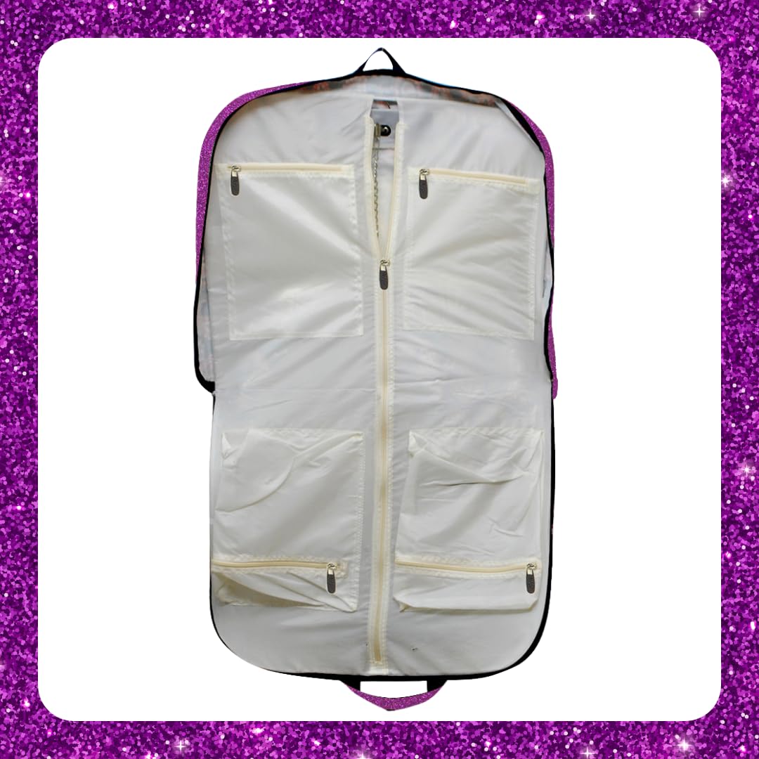NGIL Glitter Cheer Dance and Competition Reisebegleiter Hängender Kleidersack für Mädchen, Glitzer-lila, Reisen