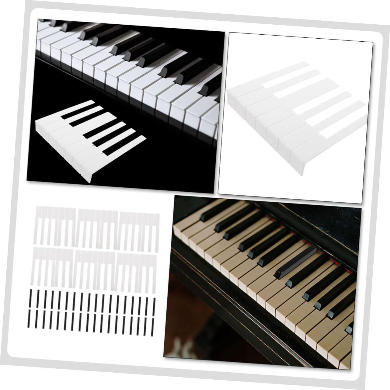 Tasti per Pianoforte 88 Pezzi, Ricambio e Riparazione | Acrilico e Plastica, Colore Bianco, Set Pratico per Manutenzione, 88 Elementi
