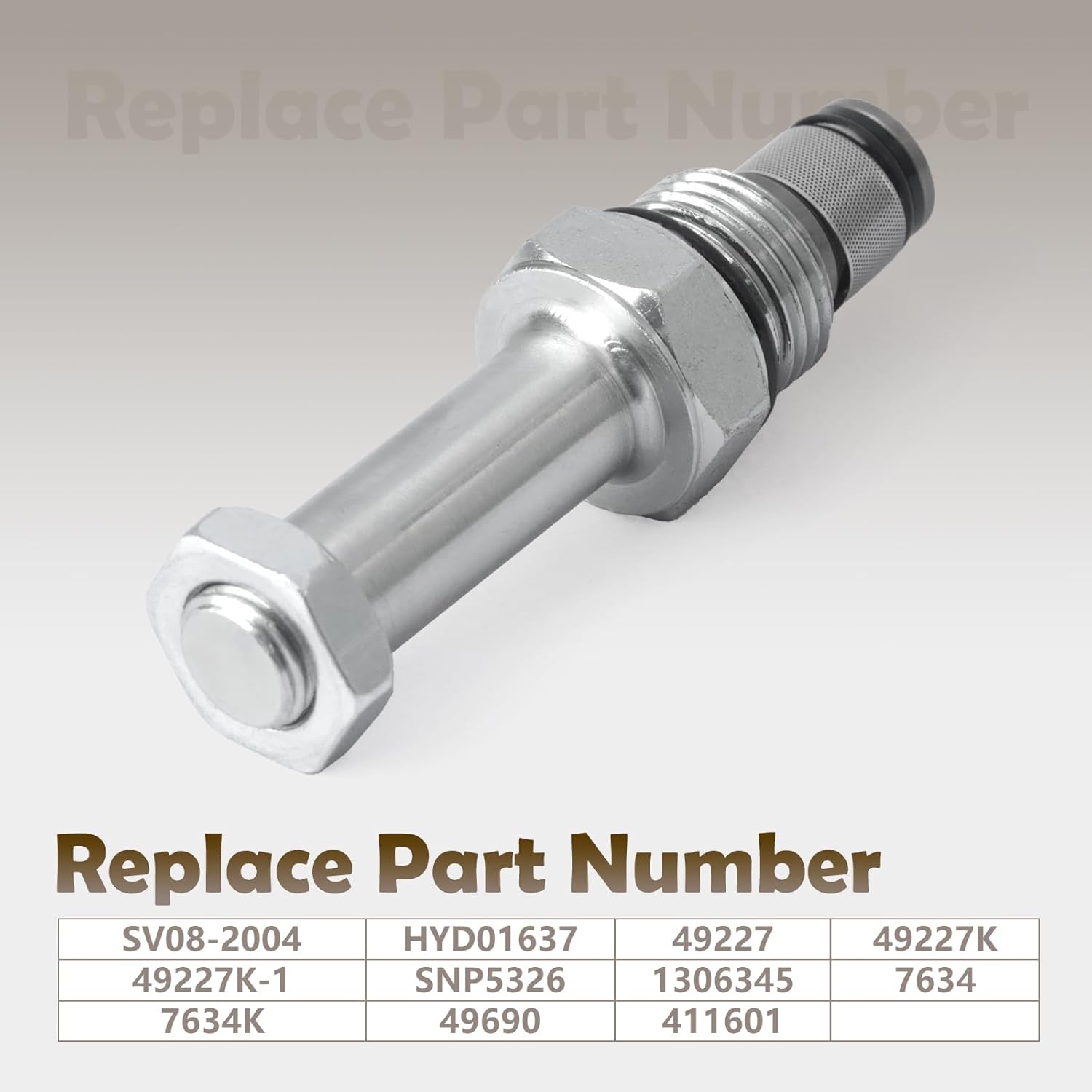 SV08-2004 Hydraulic Cartridge Valve Lift & Angle 20 Replacement for Boss RT3 Snow Plow for SnowEx for Western for Fisher UTV Straight Blades, Replace HYD01637 49227K 49227
