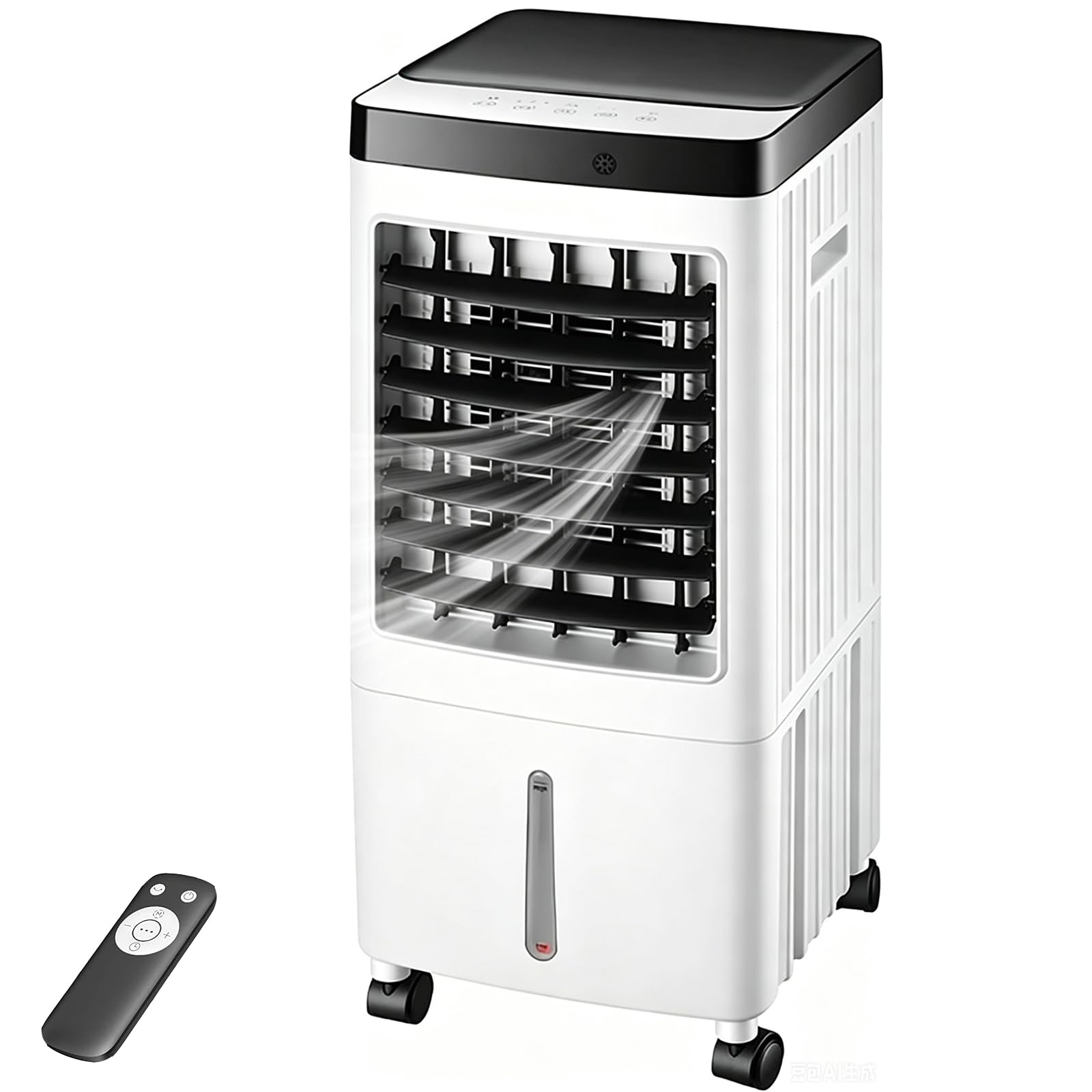Wsexyy Portable Air Cooler, Evaporative Air Cooler With Remote Control, 3 Speed Levels, Ventless Hoseless Chiller Cooler With 10L Water Tank, For Home Office Efficient Cooling Solution