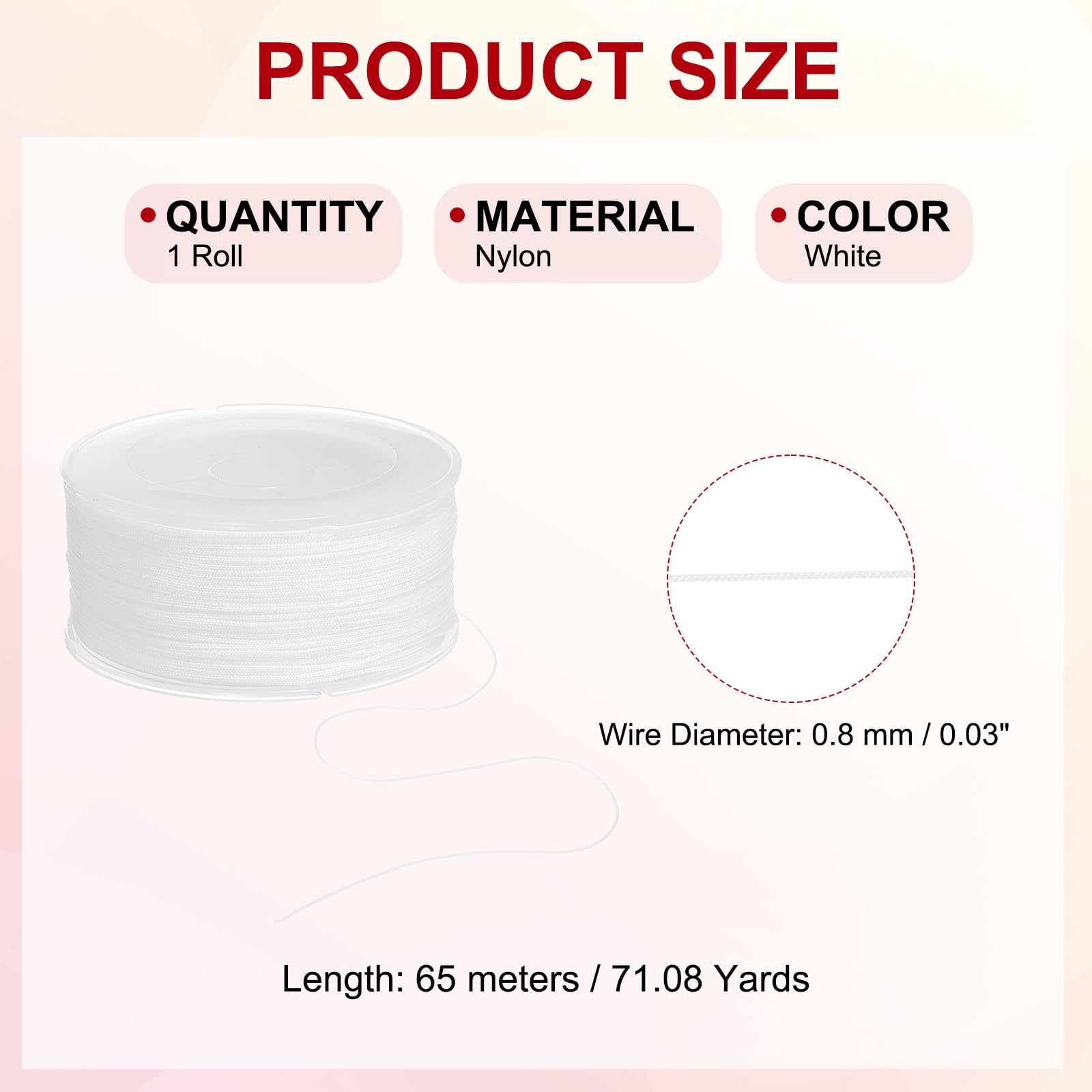PATIKIL Nylon Cord 0.03 inch x 71 Yards - Image 2