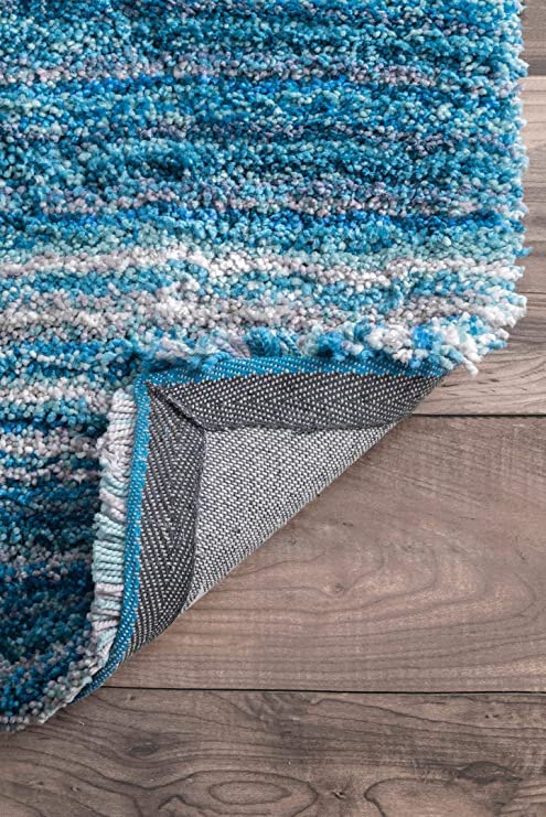 Image of Shaggy Rug for Bedroom Living Room 3X5 FEET Fluffy Plush Area Carpet with Non Slip Backing, Modern Cozy Floor Rug for Home Decor and Comfort (Blue /Multi)