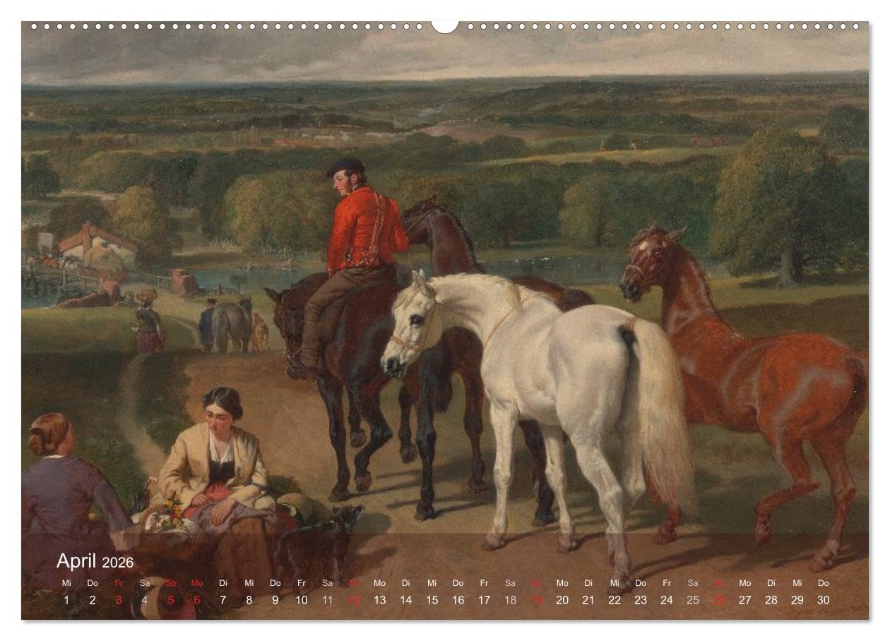 Pferde-Ölgemälde - Die Kunst der alten Meister (Wandkalender 2026 DIN A2 quer), CALVENDO Monatskalender: Beeindruckende Ölgemälde von großen Künstlern der Vergangenheit (CALVENDO Kunst)