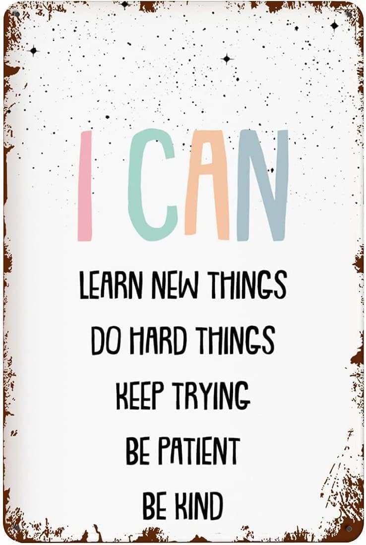 Acdoet Tin-09 Aluminum Sign Positive Affirmations For Kids Classroom Art Motivational Poster Positive Classroom Decor Homeschool Playroom Affirmation Self Esteem Funny Wall Decor Gift 8X12 Inch