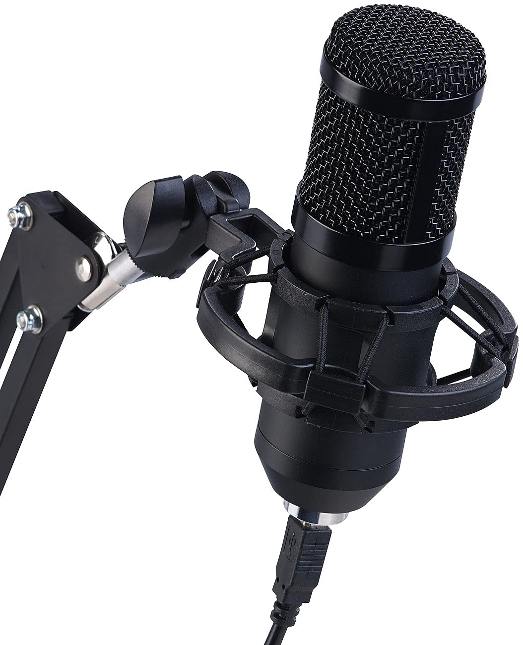 Microphone à condensateur professionnel avec filtre anti-pop et anneau LED [auvisio]