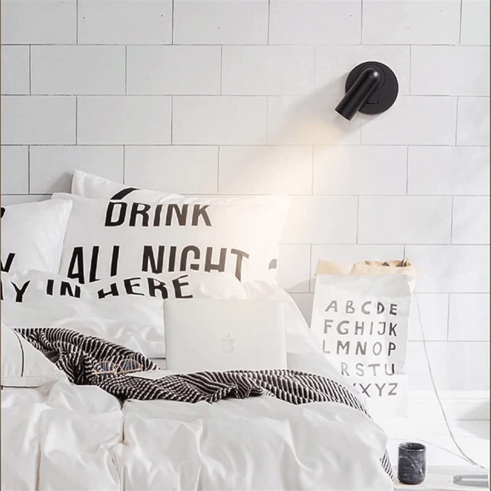 Nowoczesna regulowana lampa ścienna, lampa LED z przełącznikiem, lampka nocna do czytania, oświetlenie sufitowe do wnętrz, oświetlenie zagłówka, oprawa