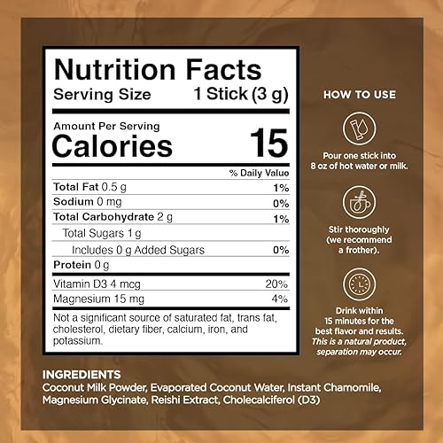 Miniatura 2 de VitaCup Sleep Fuel - Paquetes de té instantáneo para un sueño REM profundo, relajarse y desestresar con té de manzanilla, magnesio, potasio,