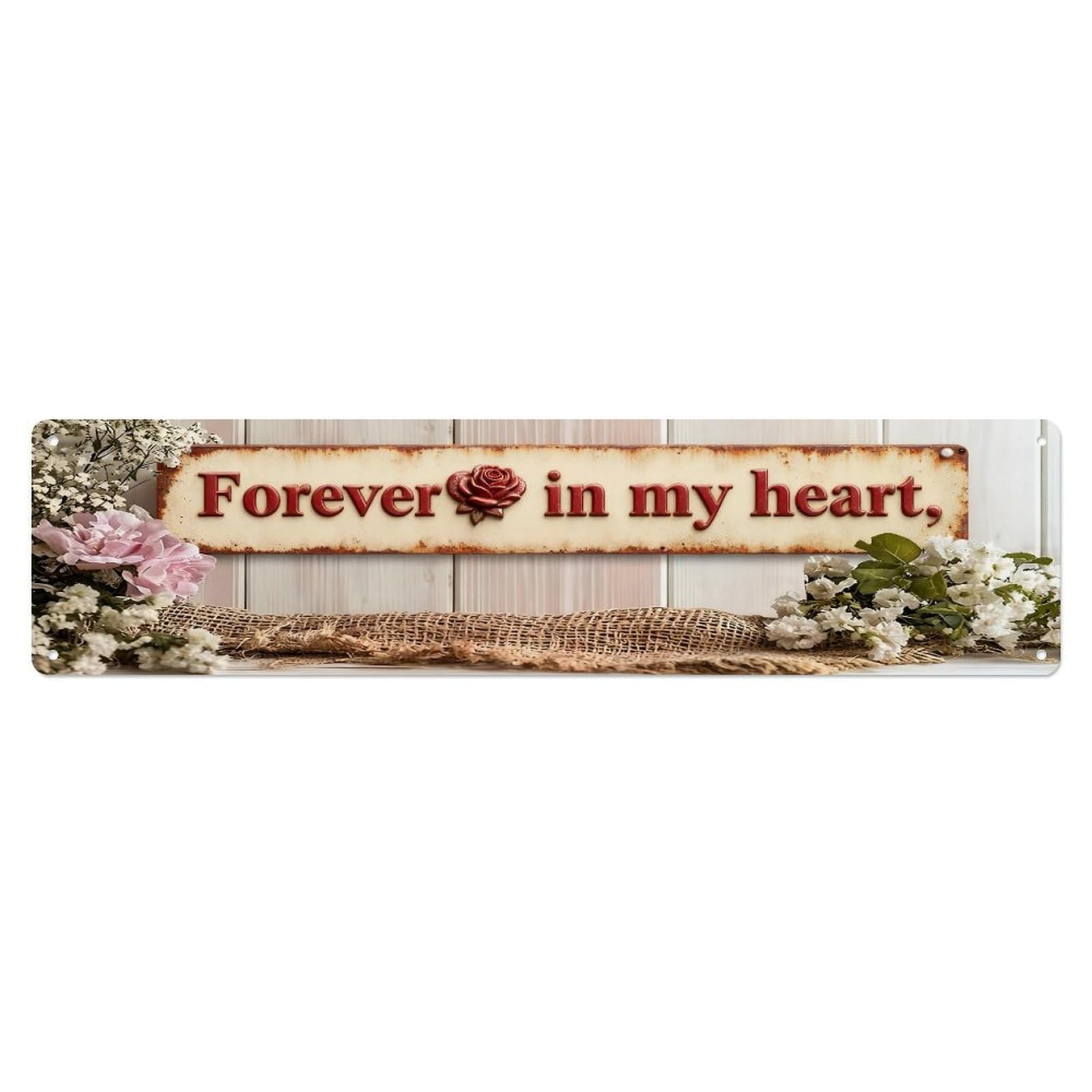 I Love You Most Heart Metal Tin Sign Plaque