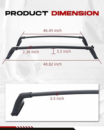 Miniatura 8 de HEKA Barras transversales con cerradura para Toyota Highlander L & LE 2020-2026 y Hybrid LE y Hybrid LE Nightshade (modelo sin rieles laterales de
