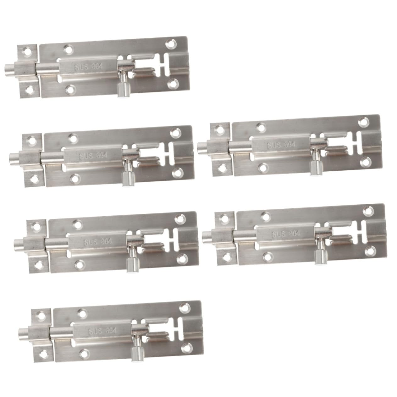 Artibetter 6pezzi Serratura Scorrevole Acciaio Inossidabile Per Sicurezza Di Porte e Armadietti Facile Da Installare e Resistente Alla Chiavistello Per Casa e Hotel