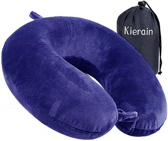 life hall Travel Pillow - Memory Foam Neck Pillow Support Pillow,Luxury Compact & Lightweight Quick Pack for Camping,Sleeping Rest Cushion (Navy)