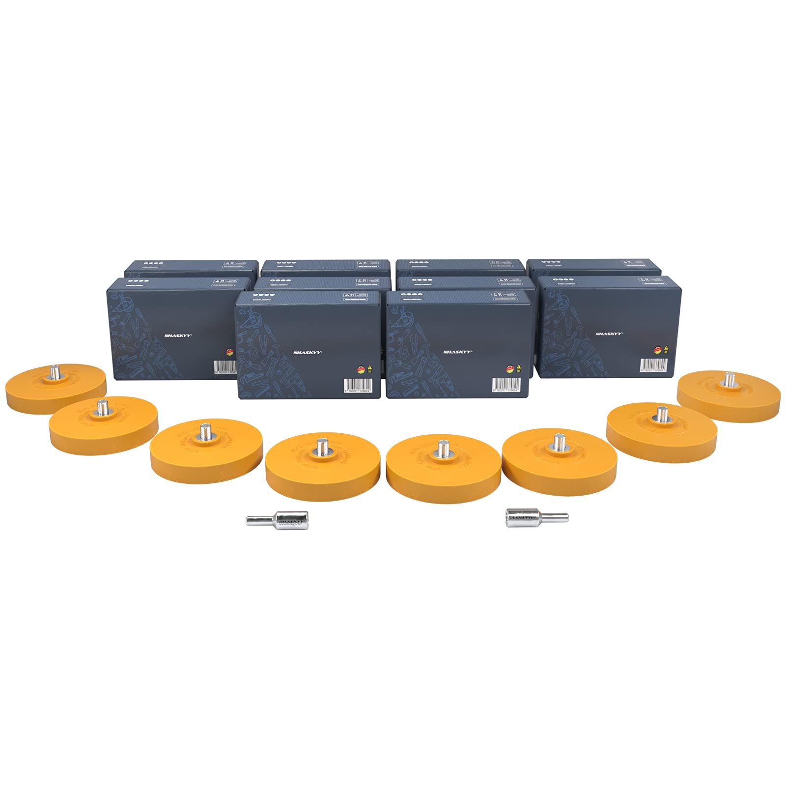 HASKYY 10x Folienradierer Set inkl. 2x Adapter- für müheloses und restloses entfernen von Klebegewichten und Kleberesten aller Art