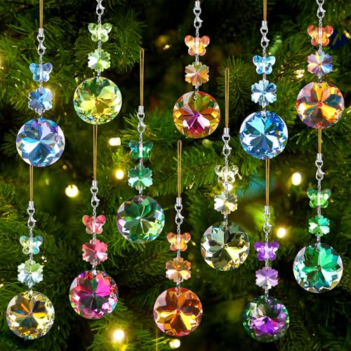 DTYDECLE 12 Stück Weihnachten Kristall Ornament, Acryl Weihnachtsbaum...