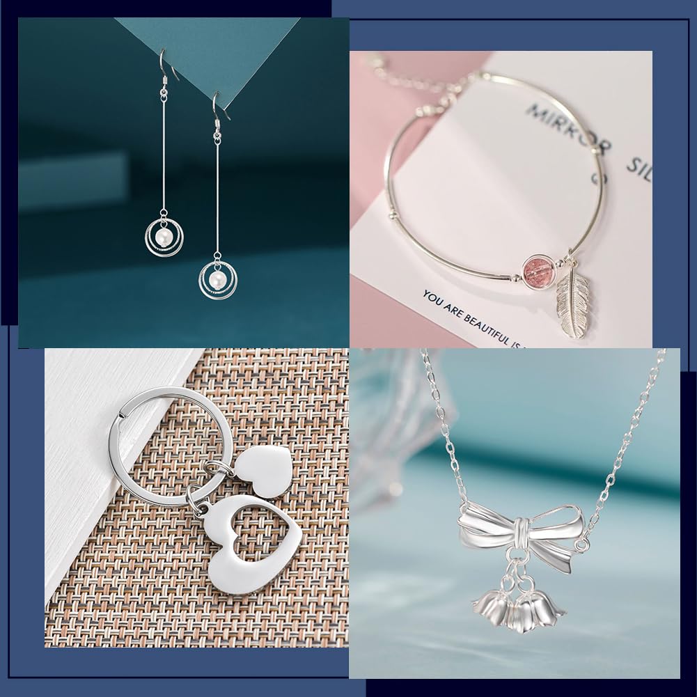 Beebeecraft 1 Scatola 60 Pezzi 4mm 5mm 6mm 925 Argento Sterling Anello Singolo Anelli di Salto Aperti Connettori Anelli di Gioielli per Orecni Fai Da Te Collana Bracciale Creazione di Forniture