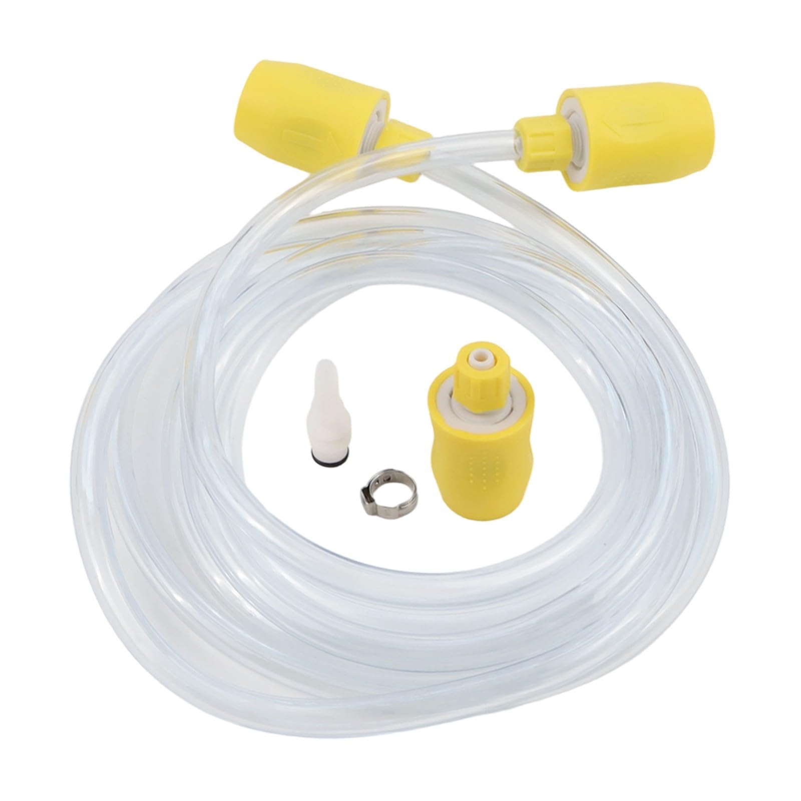 EasyByMall Kit de conector de manguera de repuesto con tubo de agua de 2,5 m para limpiadores de vapor Kärcher Puzzi 8/1 y 10/1, incluye adaptador amarillo y piezas de boquilla