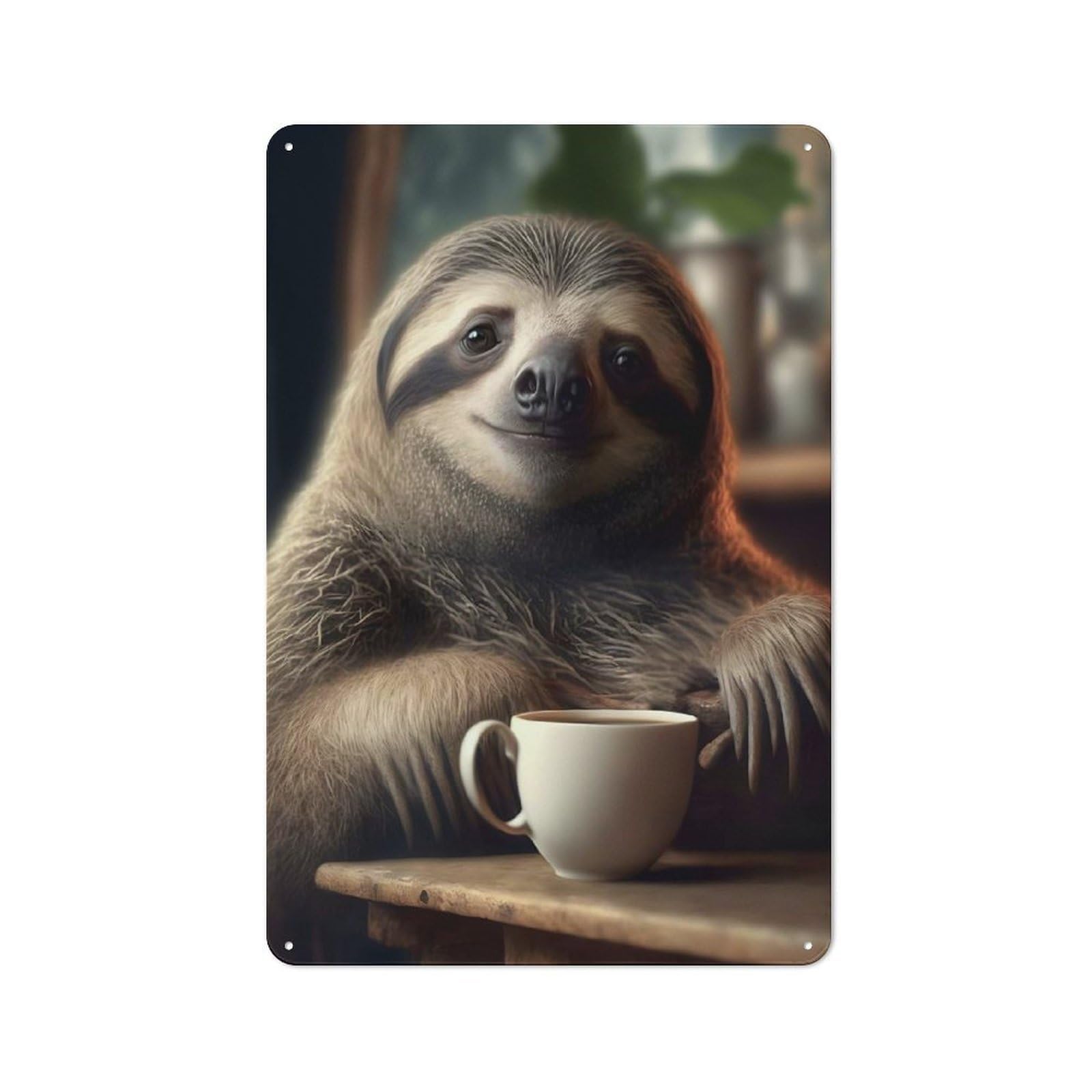 Morning Sloth Vintage-inspired Tin Sign 30x20cm for Garage Or Workshop, for Vintage Wall Decor Fans, for Metal Sign Collectors