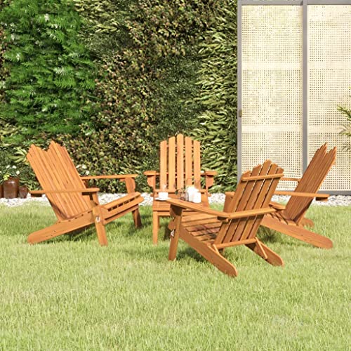 KCCKOM Garden Furniture Set 5 Piece Adirondack Patio Lounge Set Solid Wood Acacia