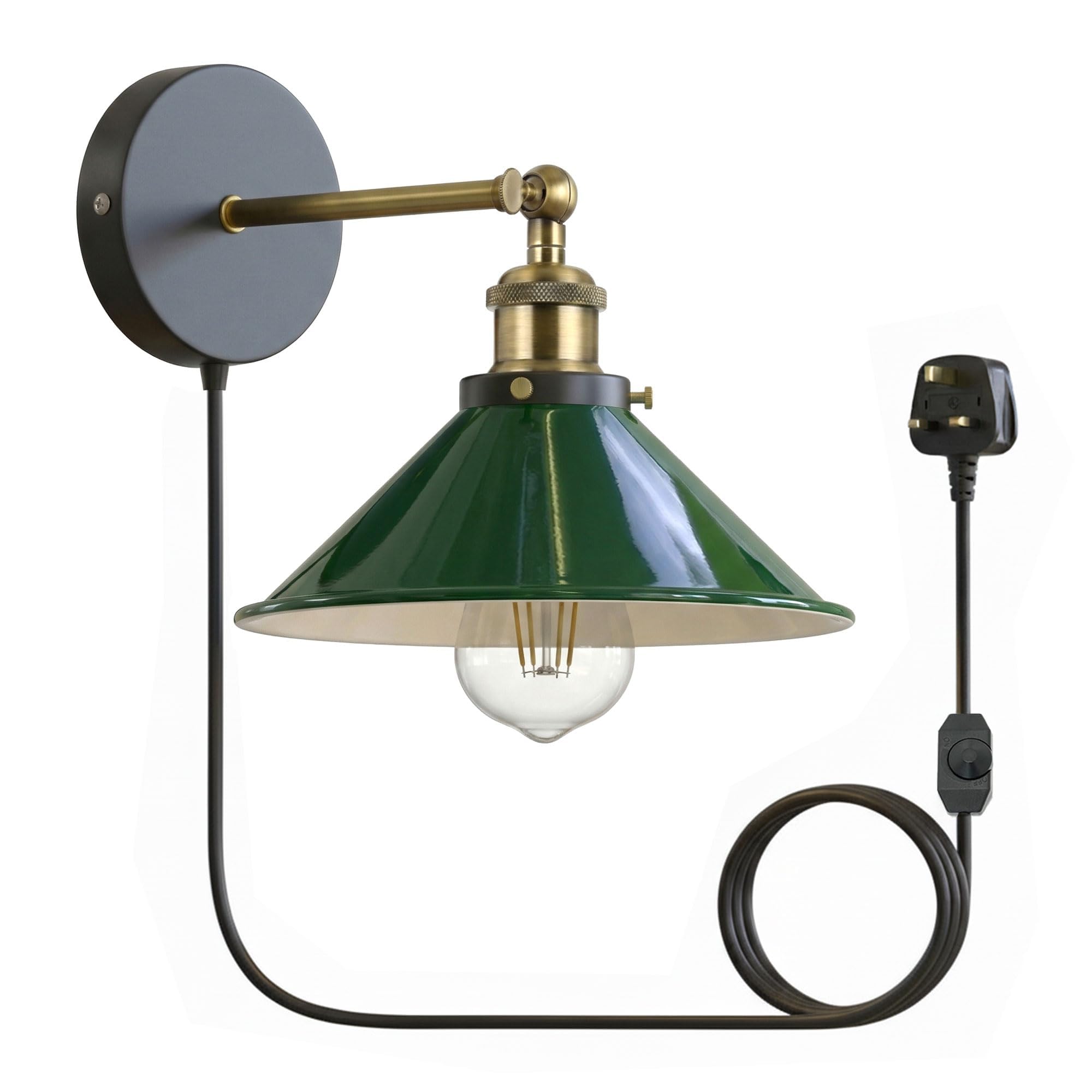 LEDSone Industrial Vintage Plug in Green Wall Sconce โ image 1