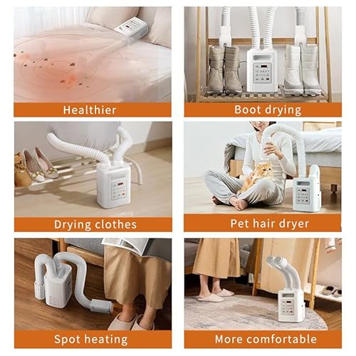 Aquecedor de cobertor de controle remoto portátil, ar quente confortável na cama, secagem de suor, a