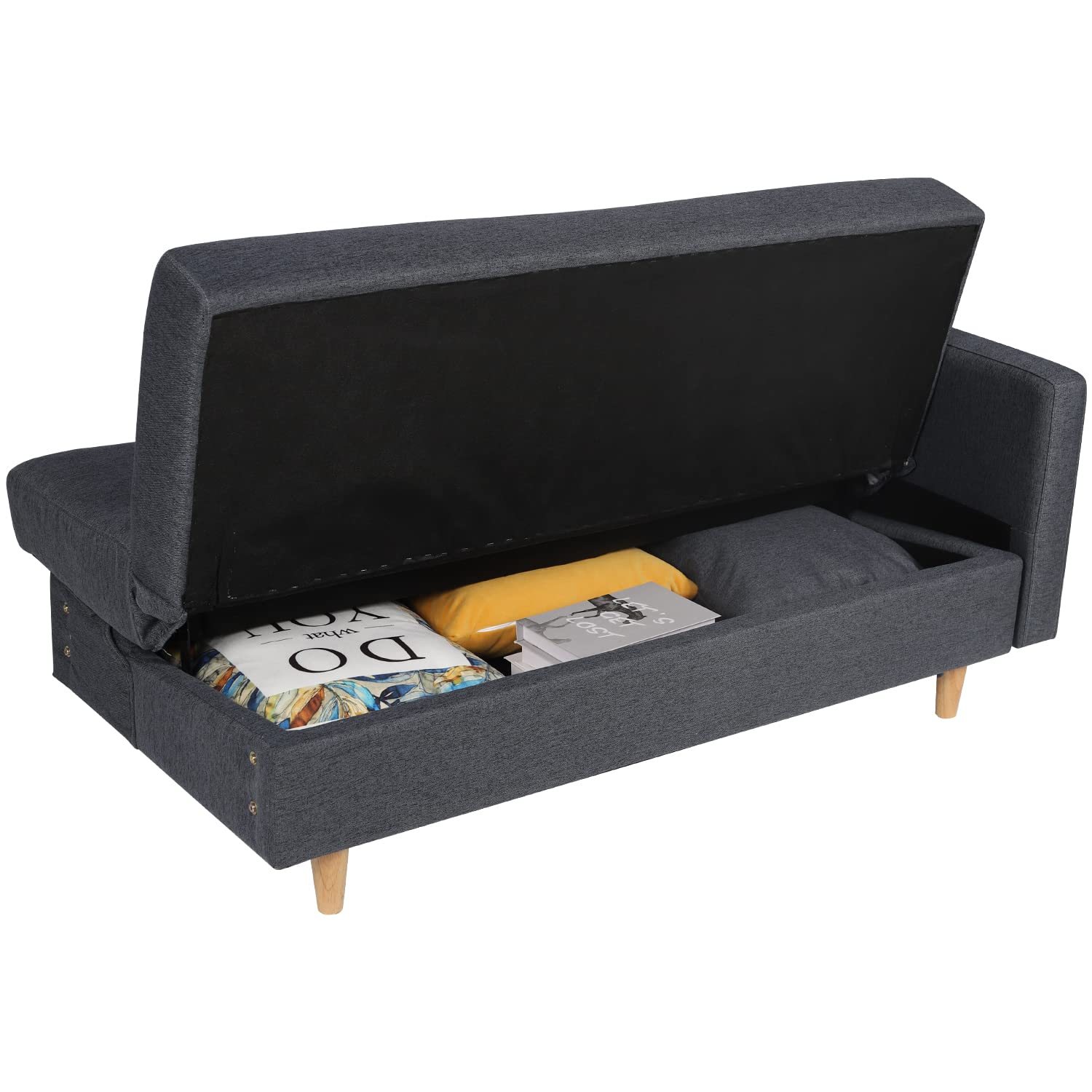 Amazon｜カウチソファ 3人掛け ソファーベッド オットマン付き 【大量