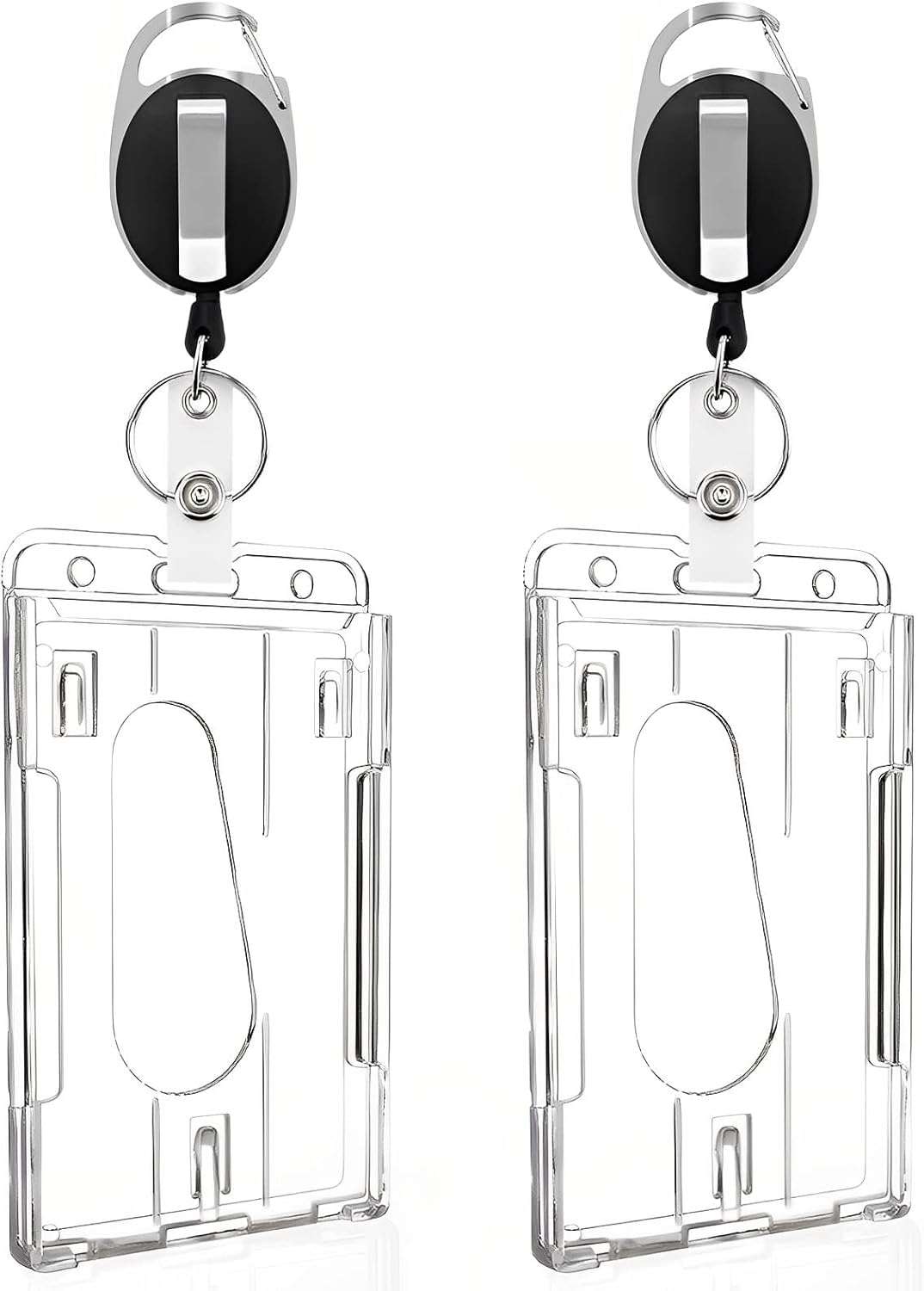 BLMHTWO 2 Pieces Badge Holder, Hard Plastic Badge Holder Card Holder