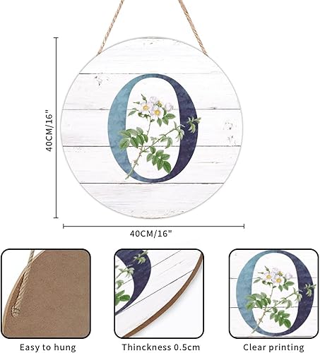 Vista 161 de Welcome Sign for Wall Initial Letter C Blue Round Wood Signs Monogram White Floral Wood Plaque Fresh Flowers 12in Mid Century Home Wall Decor for