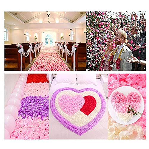 Rose Petals 1200Pcs Silk Artificial Flowers Petals For Romantic Night Party Wedding Valentine's Day Flower Decoration (Pink) #TOP5